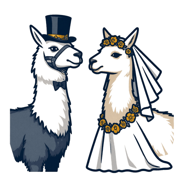 Wedding llamas at The Bloom Bar