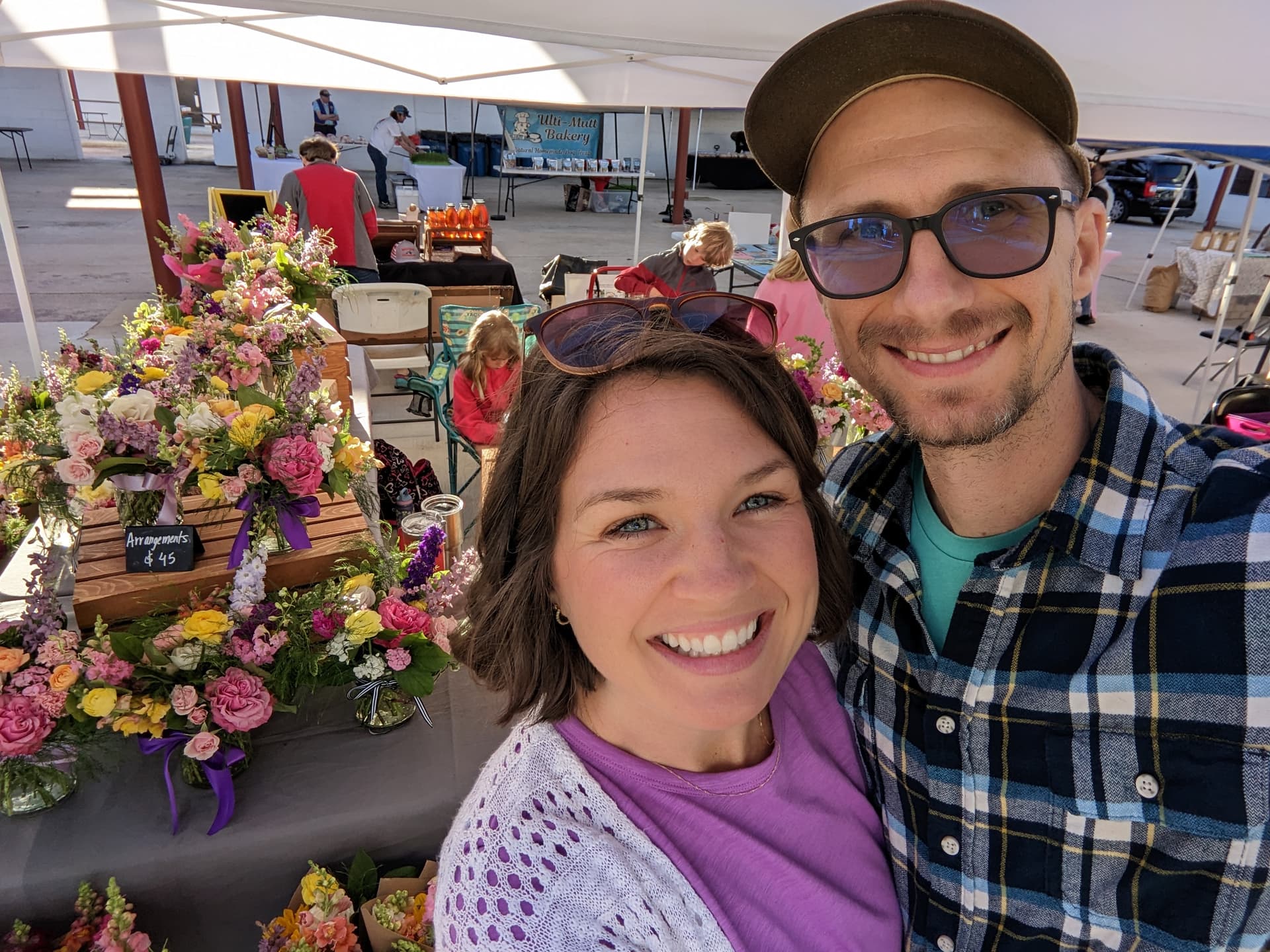 Matt and Heather Headley at the Bloom Bar farmers market